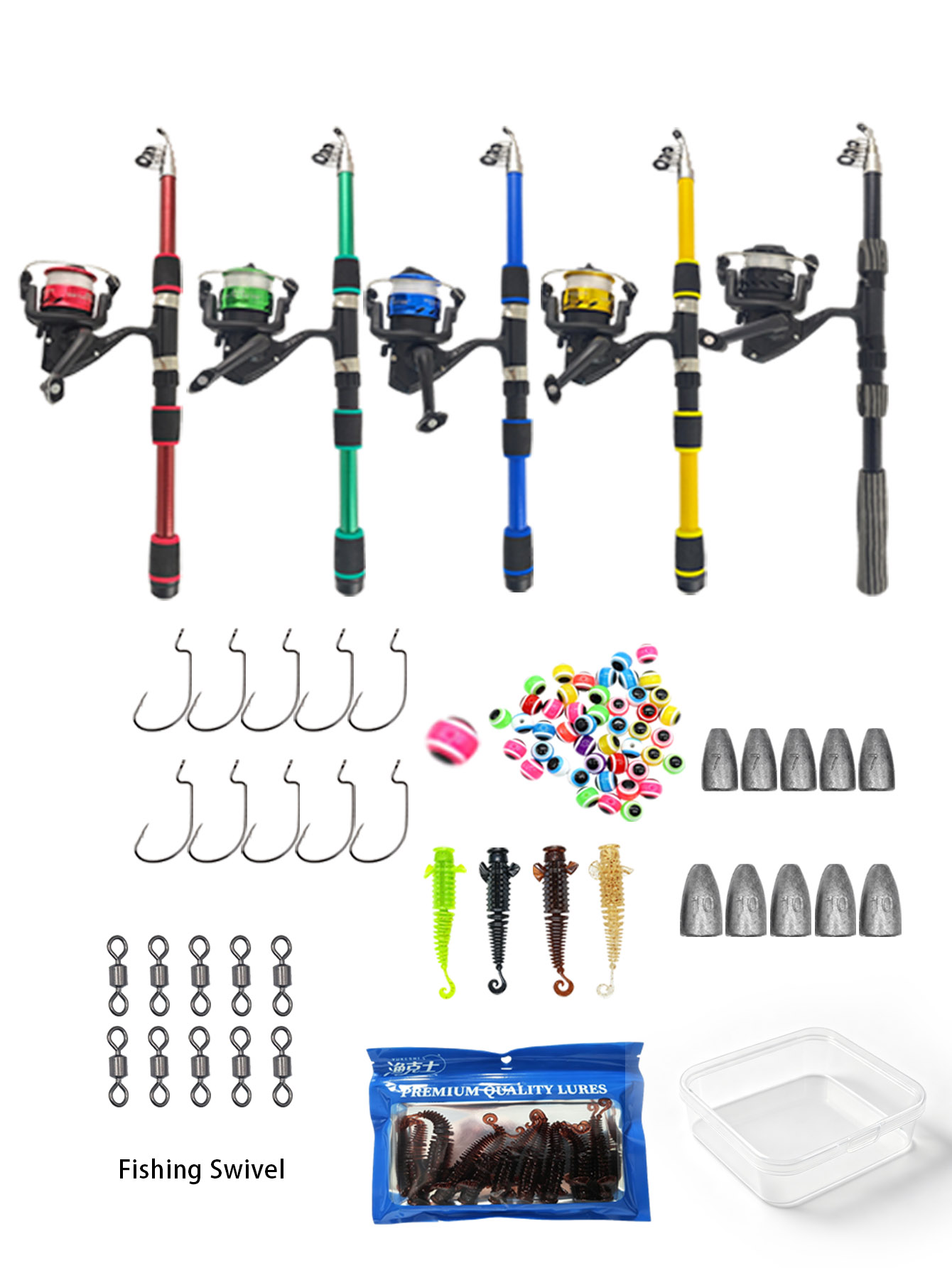 Fishing Equipment Online - Set canna da pesca telescopica da