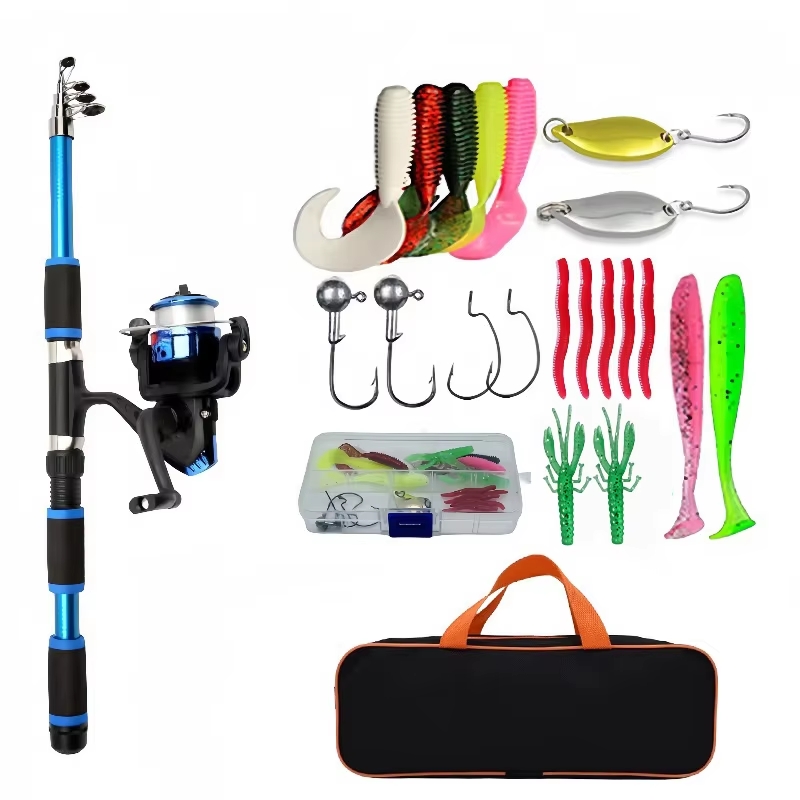 Fishing Equipment Line - Set completo di canne da pesca,