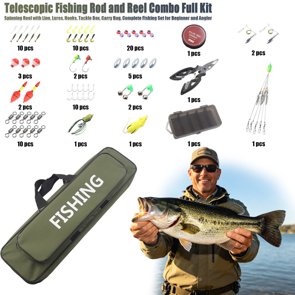 Kit Combo Canna da Pesca Teles - Fishing Equipment Online recensione e prezzo